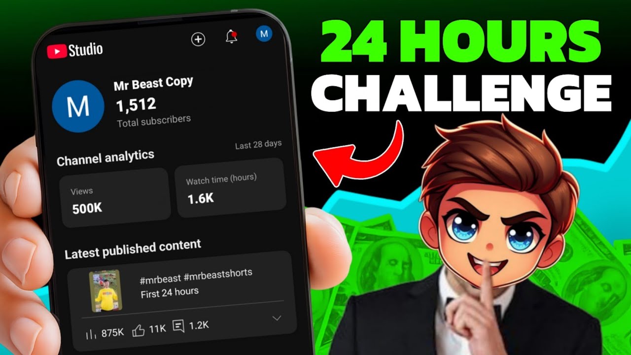 24 HOURS Challenge ( Shoking Result ) How To Grow Shorts Channel From 0 Subscribers