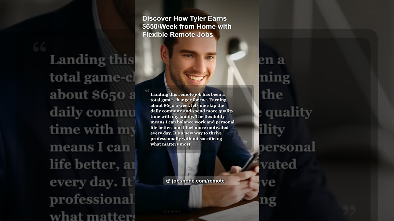 Earn $650/Week from Home: Tyler's Flexible Remote Jobs Success Story