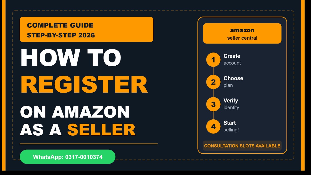 How to Register as an Amazon Seller 2026 | 5 Steps to Amazon Account Creation (Urdu/Hindi)