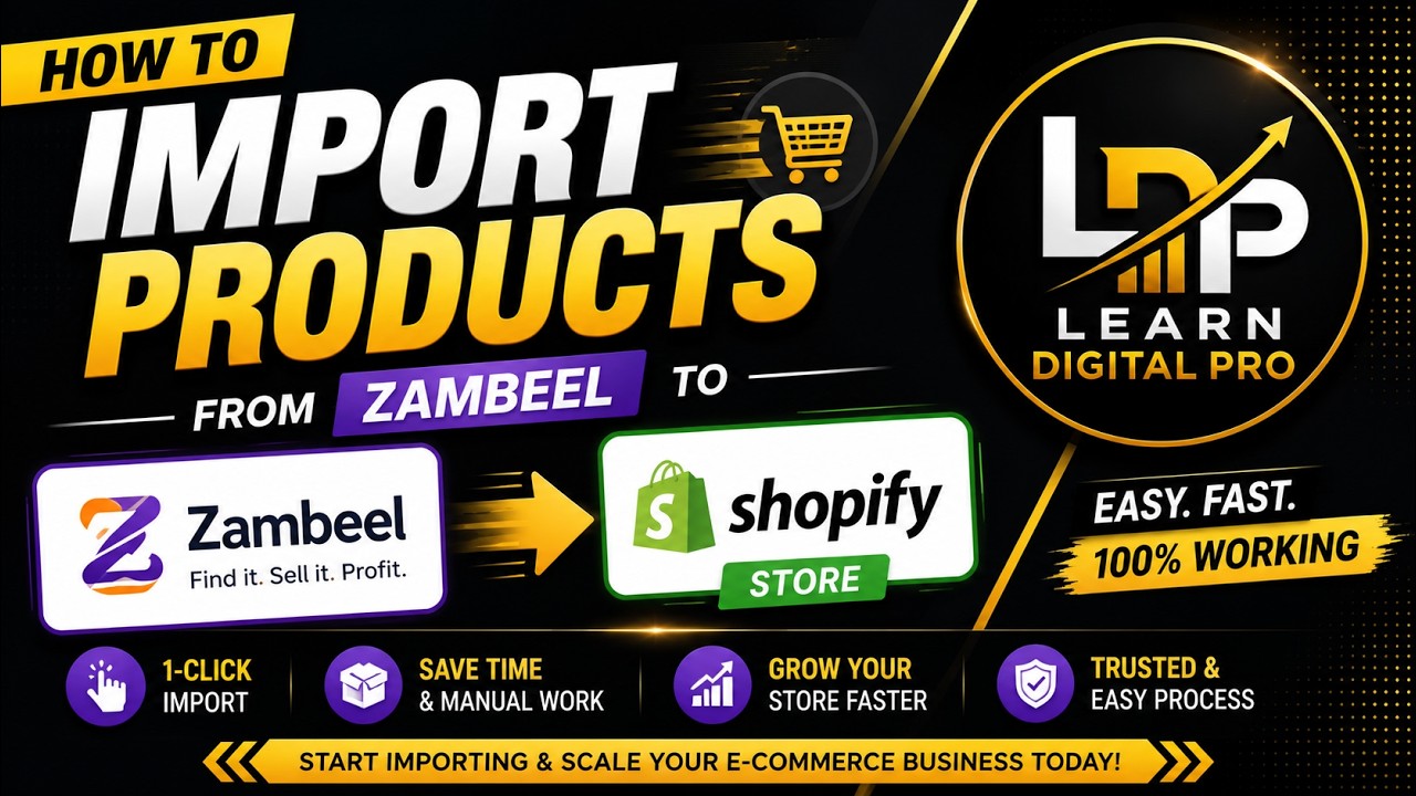 How to import products from Zambeel to Shopify store #shopify #tutorial #learning