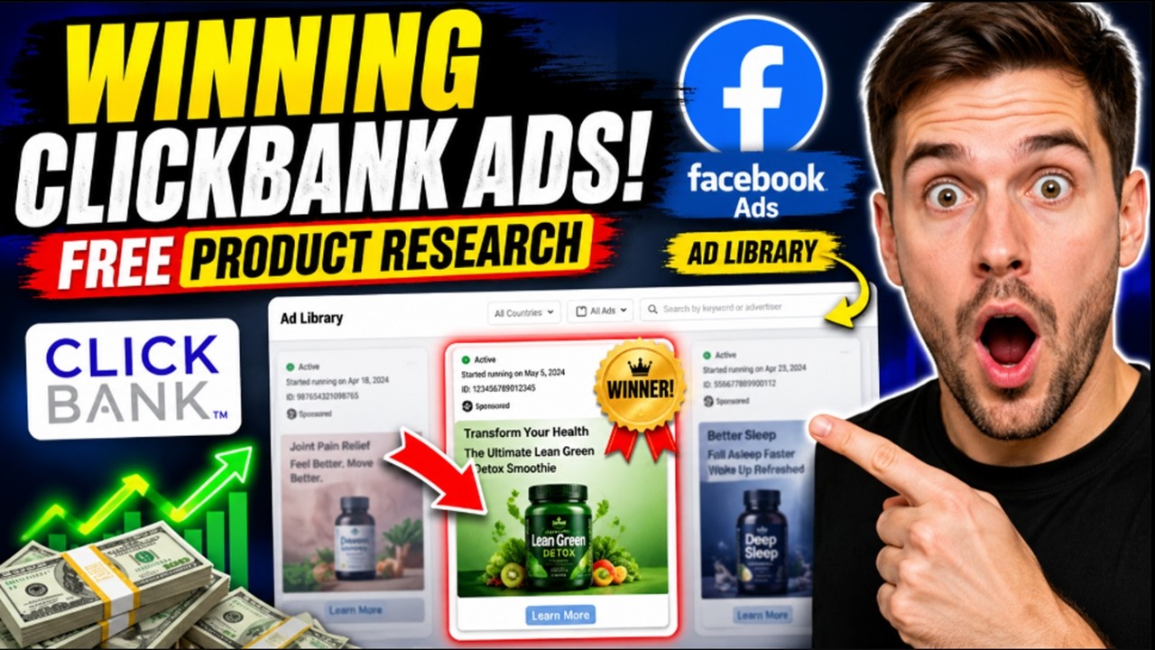 Promote Clickbank Products On Facebook Ads (Facebook Ad Library Product Research)