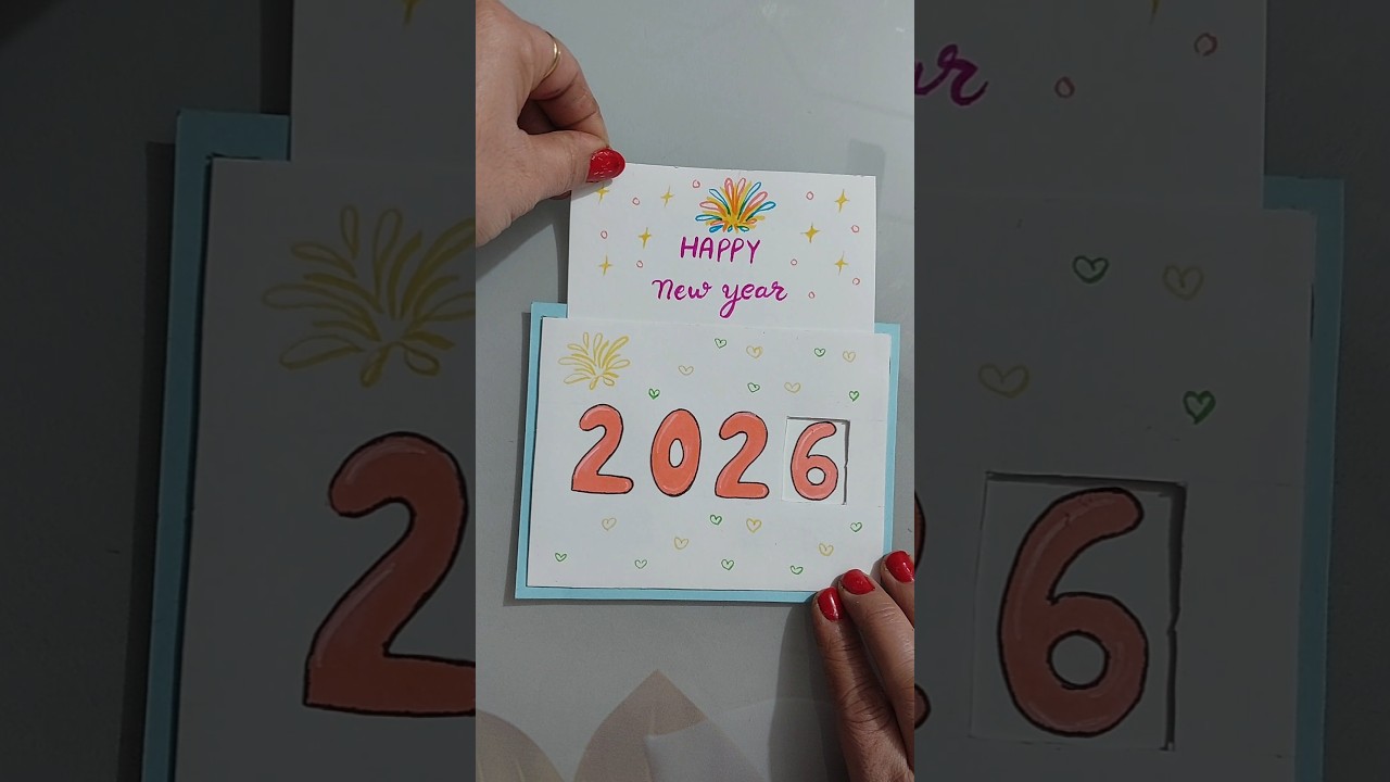 new year greeting card 2026 | new year card making | happy new year 2026 card making