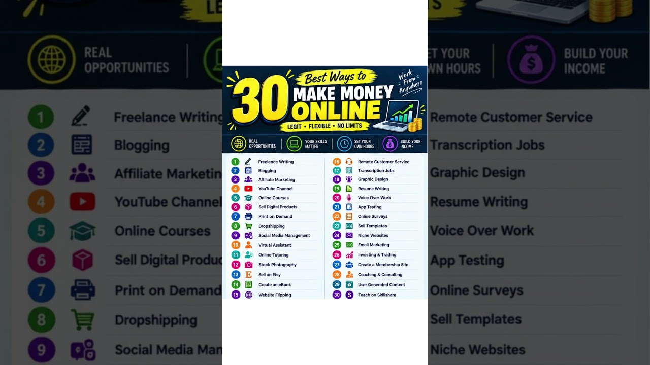30 Best Ways to Make Money Online