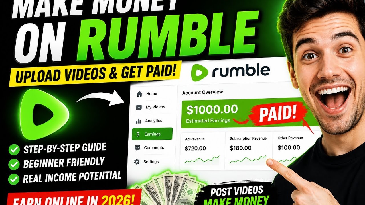 How To Make Money Online Using Rumble in 2026|Earn Money Posting Videos on Rumble |Beginner Tutorial