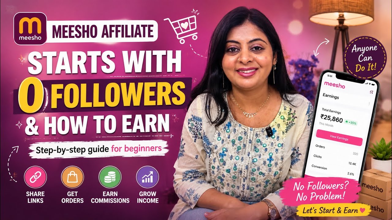 Meesho Affiliate Marketing 4 Beginners | Start with 0 Followers & Earn Money Online (StepbyStep2026)